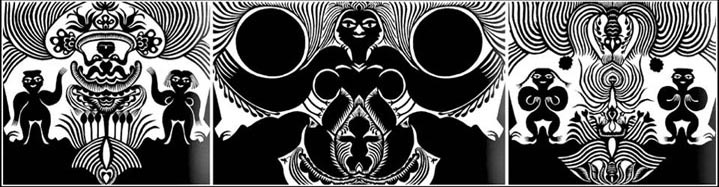 《天地合.萬物生》 ，剪紙，1985年  
