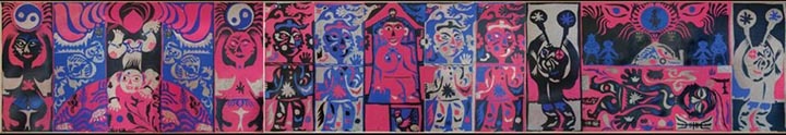 《醒.幻.夢》，剪紙、拼貼、三聯(lián)畫，1985年
