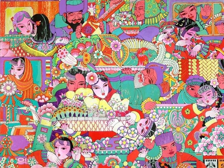《臘月集》，年畫、紙本繪畫，1984年
