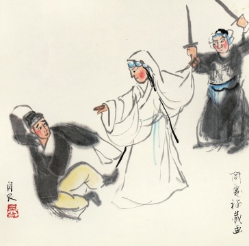 關(guān)良 簡(jiǎn)慶福舊藏《戲劇人物 白蛇傳》