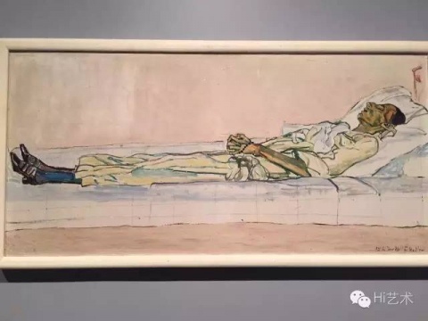 巴塞爾美術(shù)館中最令人難忘的作品是瑞士藝術(shù)家Hoddler的十幾件作品，從人物到風(fēng)景，都有著細(xì)膩敏感而令人扼腕嘆息的悲傷。瞬間讓我想起在5月紐約大都會新館展覽《unfinished》中的那件描繪愛人Valentine因病死去的那張病榻（圖4），在大都會展出的眾多大師作品中依然十分耀眼。
