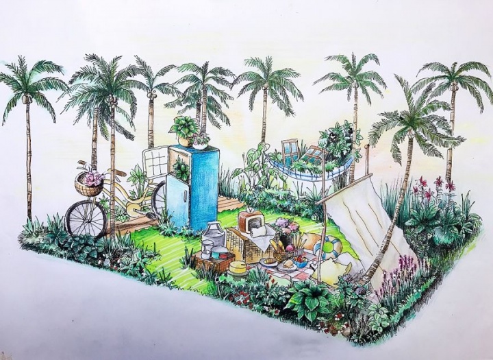 設計|《野餐花園》手繪圖
