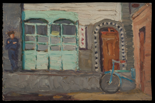 周邁由 《包子鋪》 22.4×14.9cm 紙本油畫 1966
