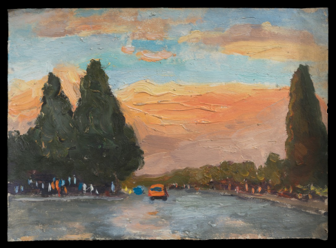 周邁由 《香山路》 27.2×19.8cm 紙本油畫 1970
