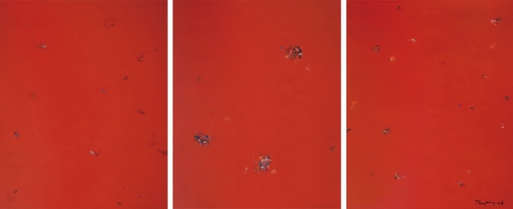 《紅》 300×200cm×3 布面丙烯 2006
《紅》 300×200cm×3 布面丙烯 2006