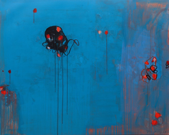 《黑色的生命》 160×200cm 布面丙烯 2008
《黑色的生命》 160×200cm 布面丙烯 2008