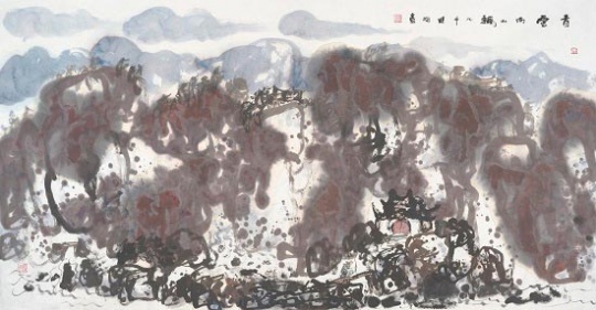 任建國 青云南山飄 124x243cm 紙本設色 2016
任建國 青云南山飄 124x243cm 紙本設色 2016