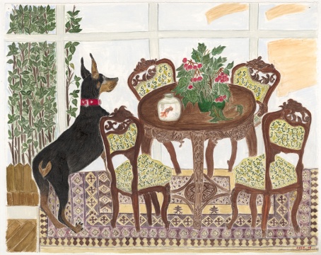 《窗外 》 41x52cm 紙本設(shè)色 2018