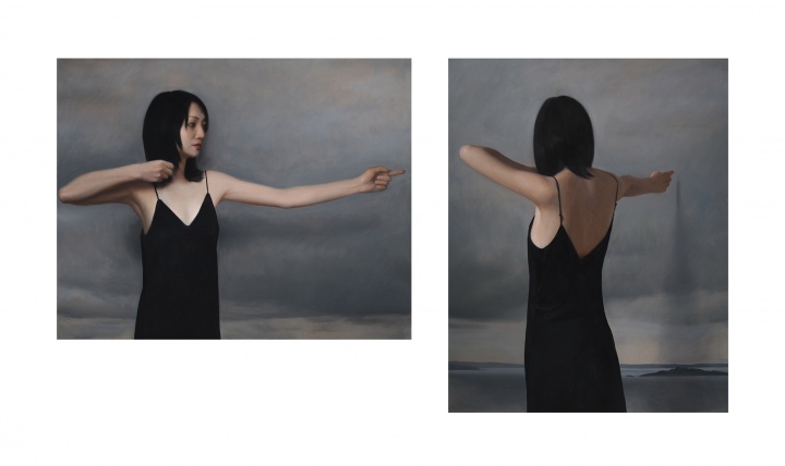 《開弓》左：100×120cm 右：120×100cm 布面油畫 2021
