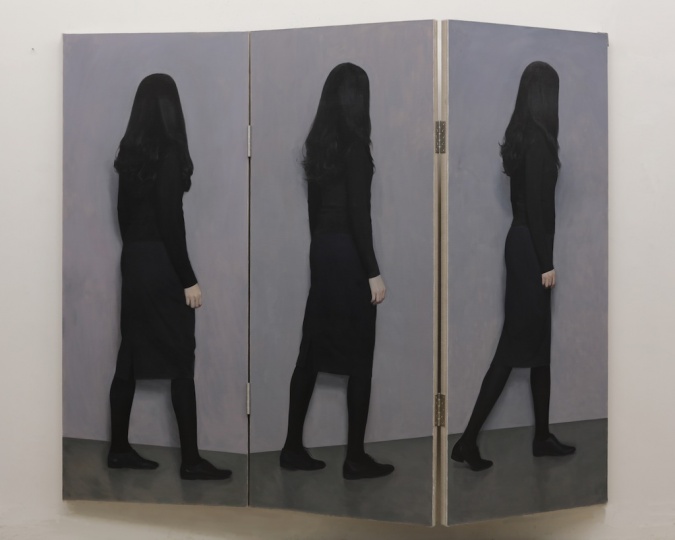 《放映》100×80cm×3 布面油畫 2017
