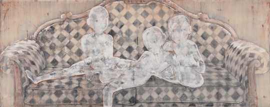 《沙發上的影子》 300x120cm 布面丙烯 2020