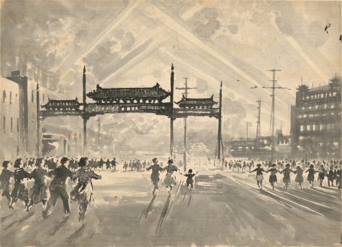 宗其香，《到天安門去》，紙本彩墨，38cm×52.5cm，1953年
