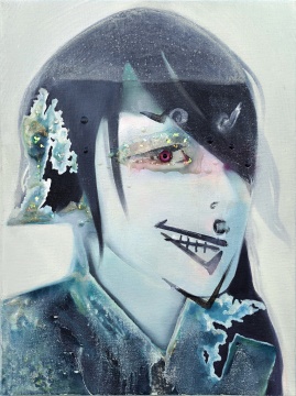 阿修羅 No.1 2015 布面油畫、水晶樹脂拼貼 40×30cm
阿修羅 No.1 2015 布面油畫、水晶樹脂拼貼 40×30cm