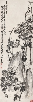 LOT336吳昌碩（1844-1927）美意延年

水墨紙本立軸

123 x 40 cm

 

題識：

美意延年。丙寅（1926年）元宵犀園仁兄屬畫，為祝朱母羅太夫人六十大壽。安吉吳昌碩時年八十有三。

鈐印：吳俊之印、吳昌石、美意延年

說明：此作品系榮寶齋庫存，附榮寶齋書畫真跡證書。

估價：RMB 800,000 - 1,200,000
