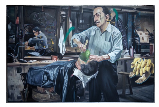 《生活道具-超現實主義理發店》 133×200cm 布面油畫 2021-2022
《生活道具-超現實主義理發店》 133×200cm 布面油畫 2021-2022