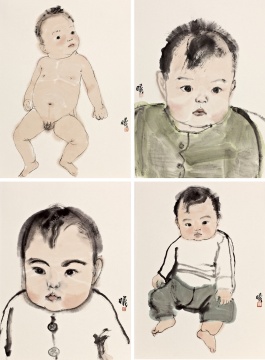 《寶寶四則》 45×30cm×4幅 紙本水墨 2011
《寶寶四則》 45×30cm×4幅 紙本水墨 2011