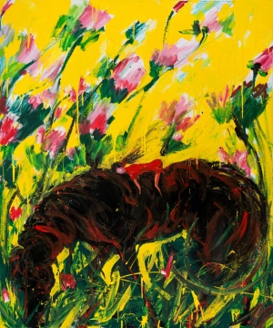 馬上如花·夢(mèng)馬 120x100cm 2025 布面丙烯 綜合材料 馬上如花·夢(mèng)馬 120x100cm 2025 布面丙烯 綜合材料